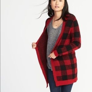 Old Navy Women’s Buffalo Plaid Sweater Cardigan